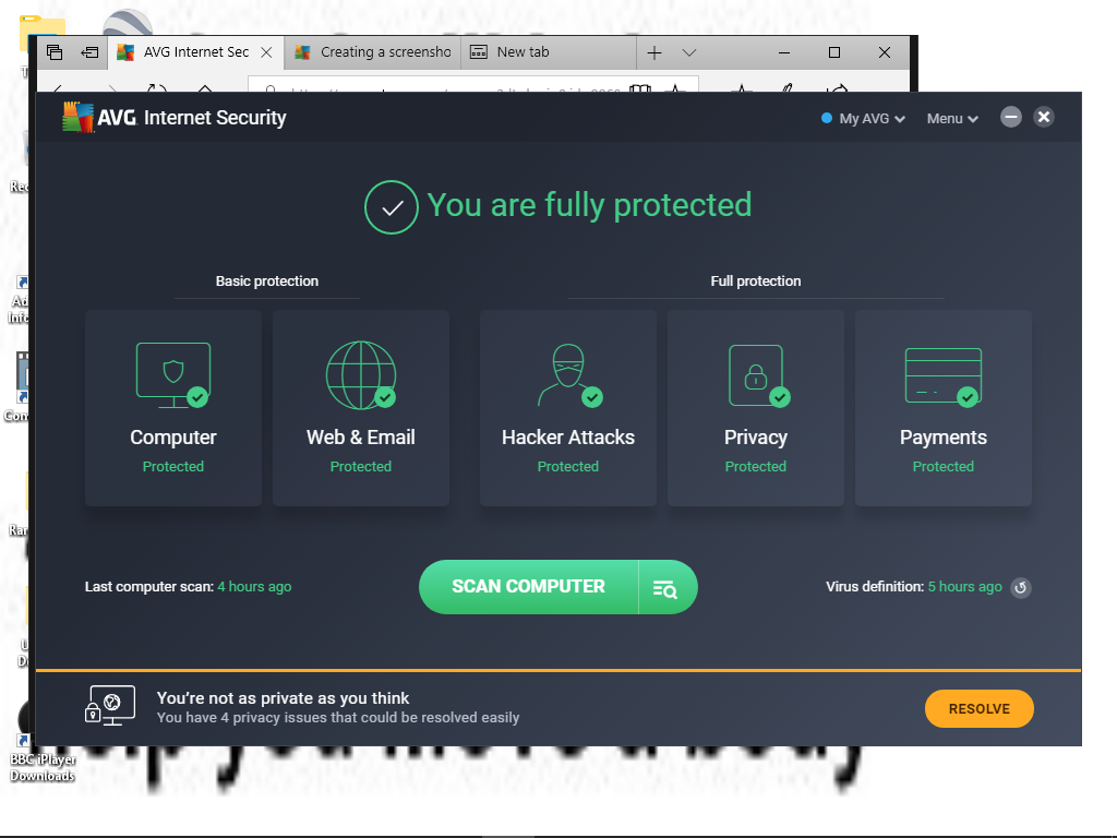 AVG Internet Security Scheduled scan | AVG