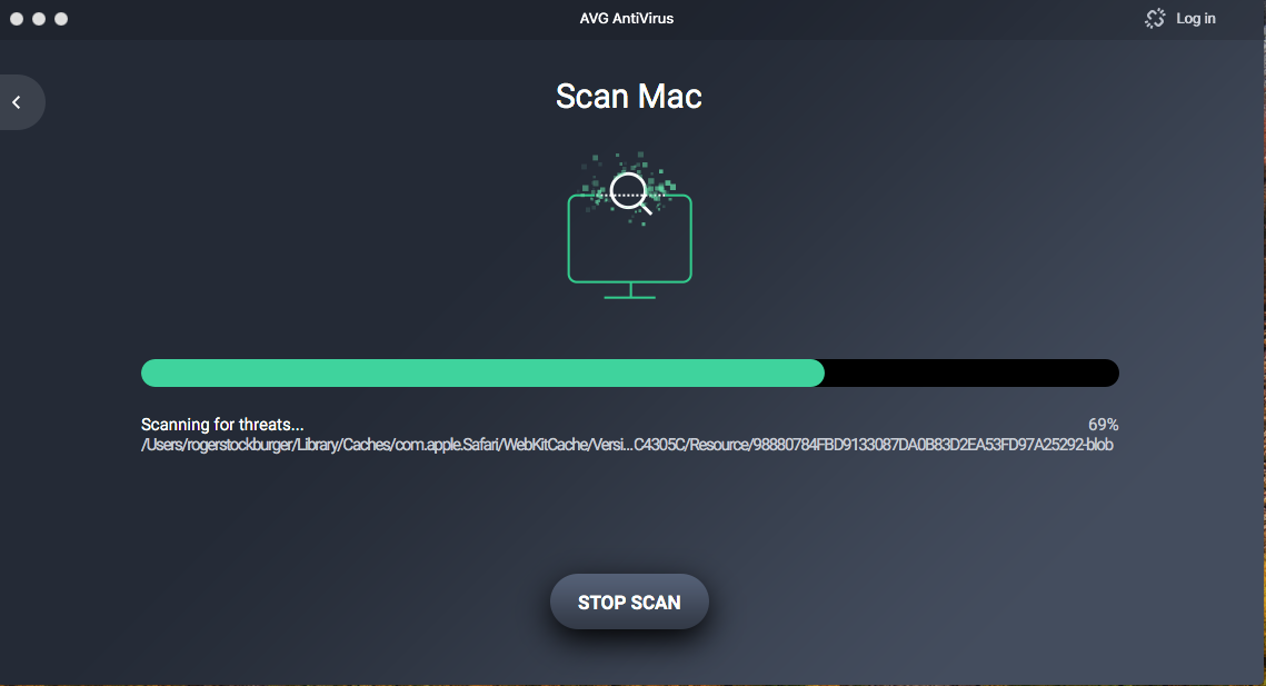 Screenshot of Mac Being Scanned