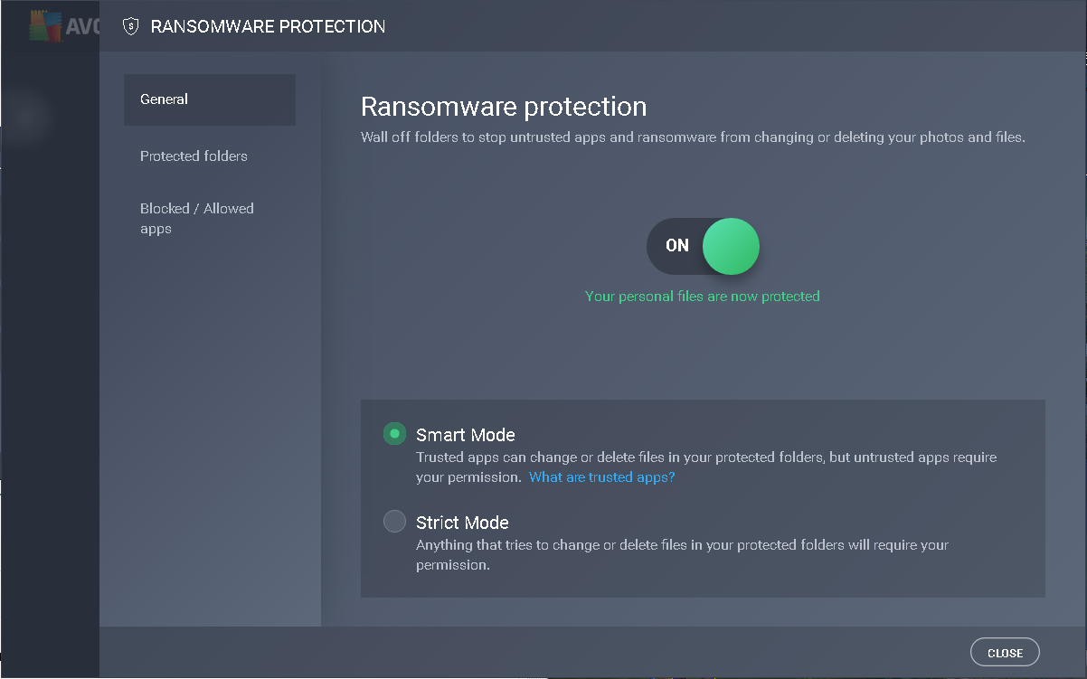 Ransomware Settings