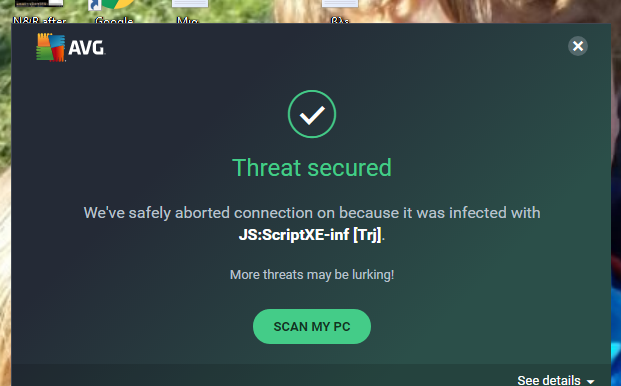 AVG Threat Secured Pop-up | AVG
