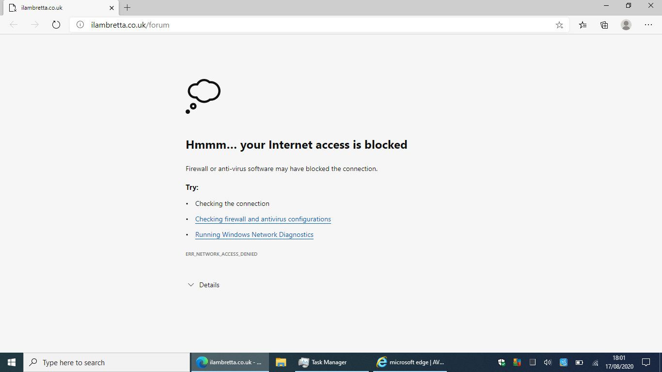 Microsoft edge blocked