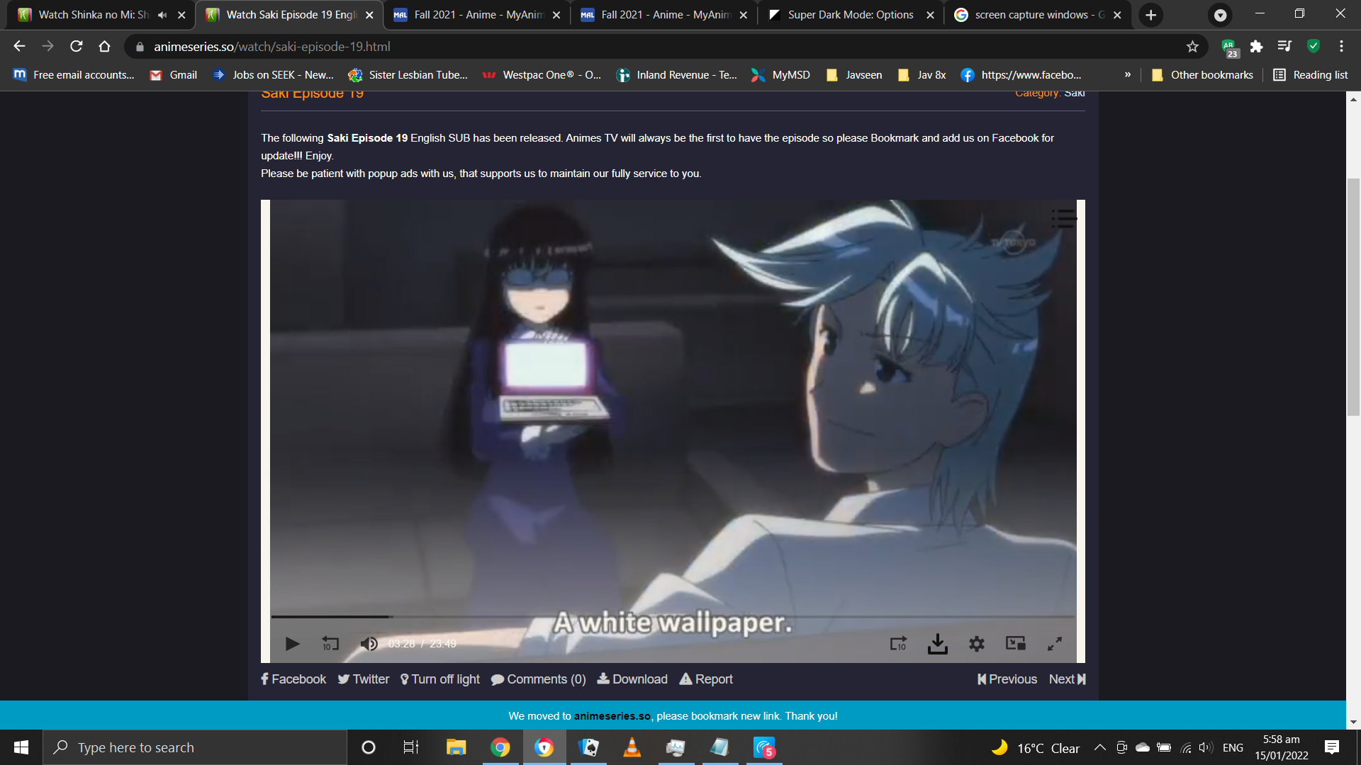 Saki anime pic of white screen