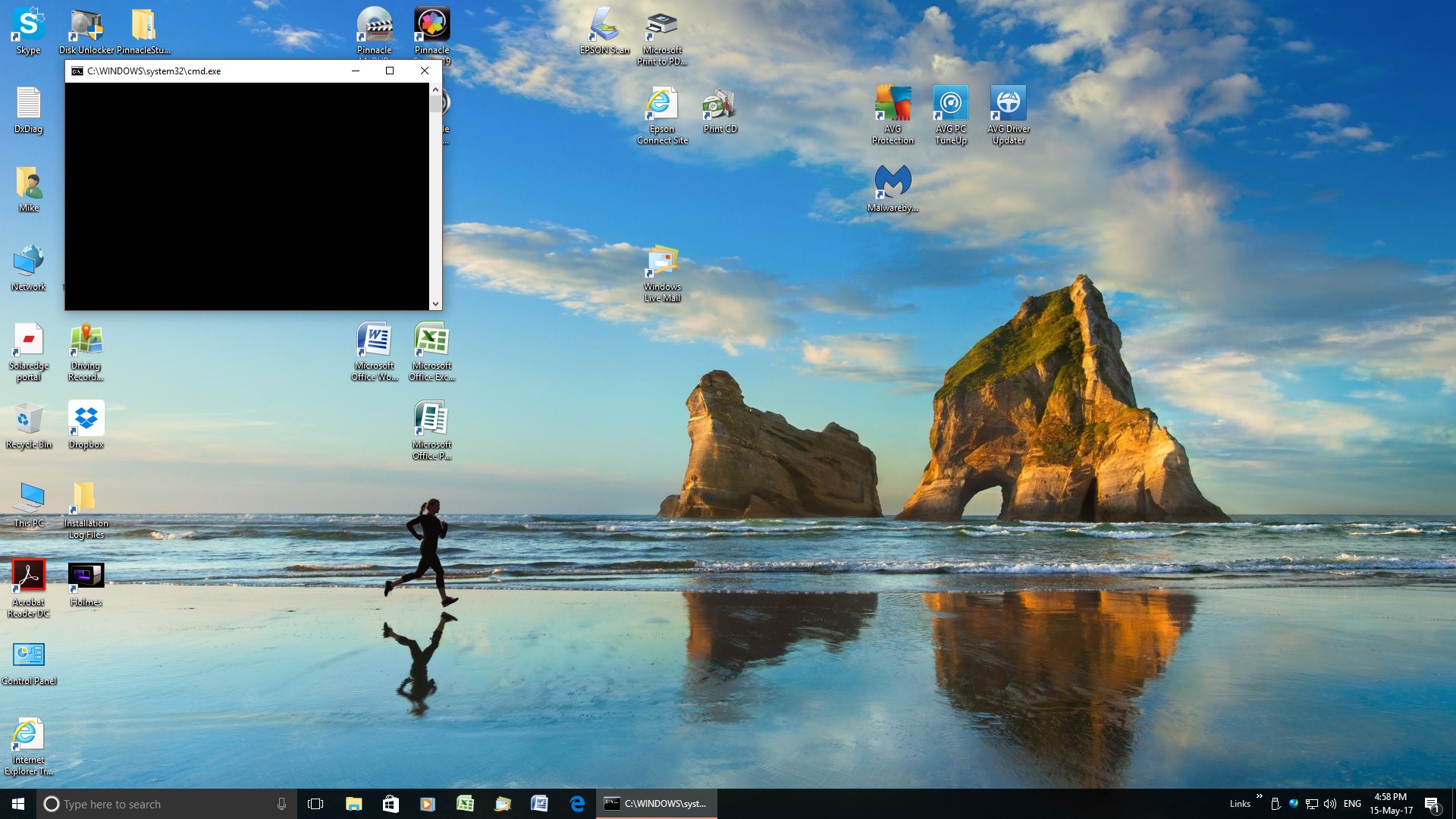 C windows system32 cmd exe black window avg
