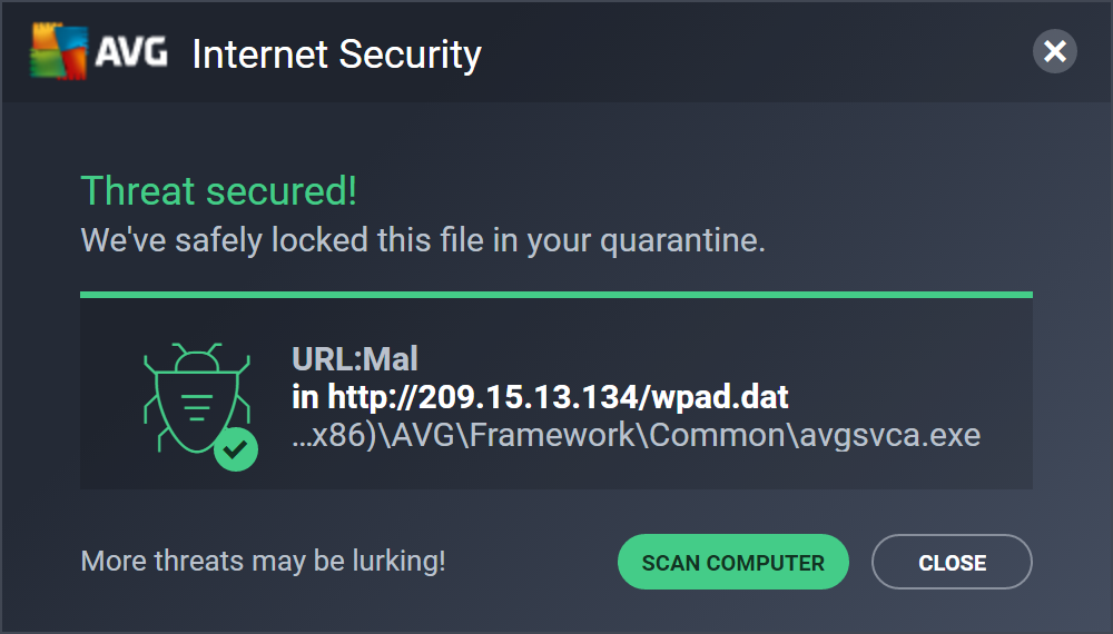Threat Secured Message Keeps Coming Up | AVG
