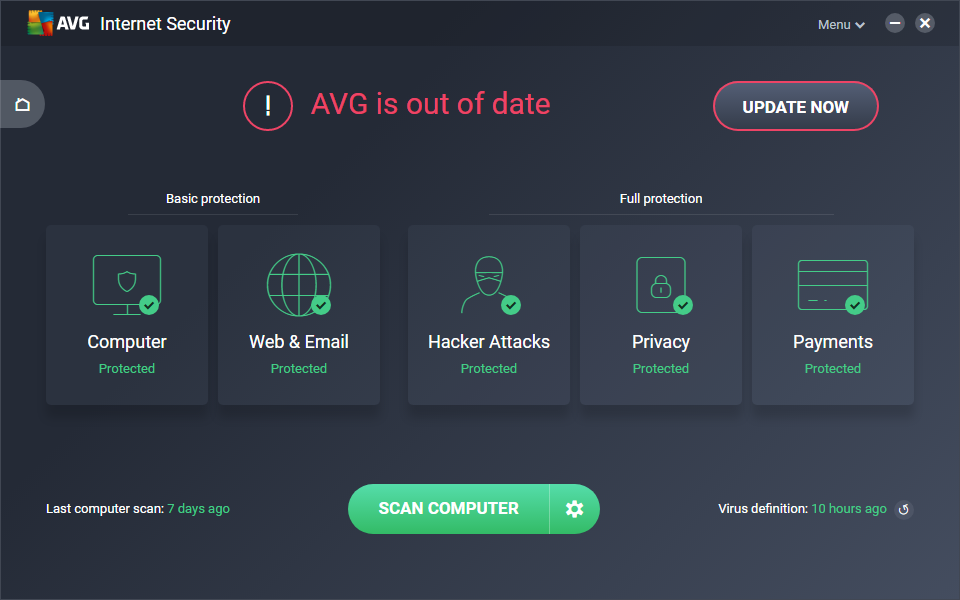 AVG Ultimate Home Page