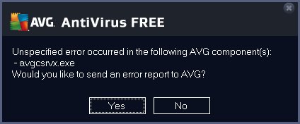 AVG Error Message